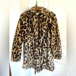 Faux Leopard print coat
